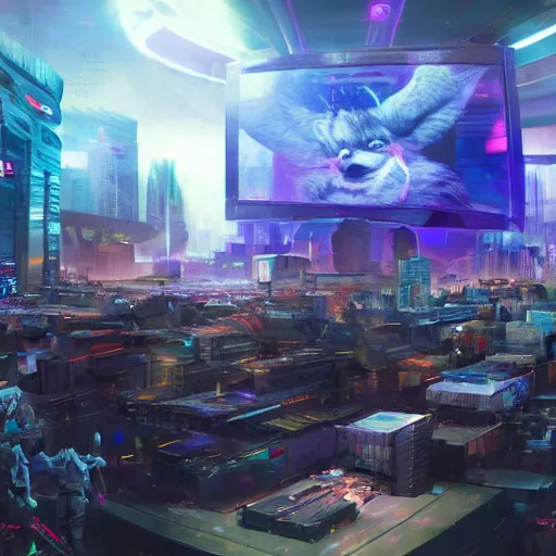 Image similar to high - resolution photograph from a cyberpunk era furry fandom convention ( midwest furfest 2 0 4 7 ), taking place after the genetic revolution and quantum singularity. photorealistic.