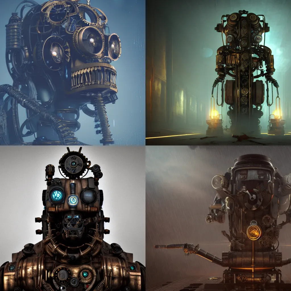 Prompt: ghost of the machine, steampunk, 4k, artstation, octane render