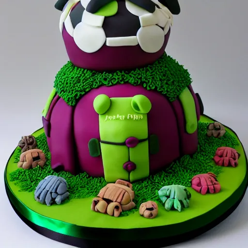 Prompt: tardigrade birthday cake