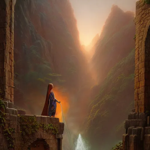 Image similar to a photorealistic painting of a woman and a dragon, a matte painting by christophe vacher, featured on deviantart, fantasy art, matte painting, storybook illustration, 2 d game art. extremely detailed. realism. symmetry. photorealism. award winning masterpiece. octane render. unreal engine.