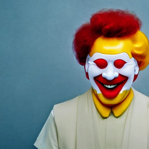 Prompt: Ronald McDonald smiling in a liminal space