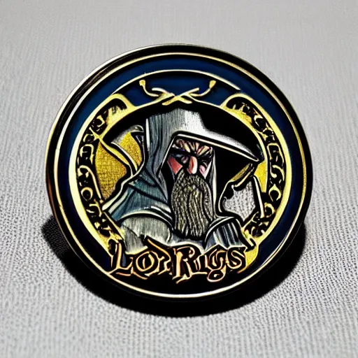 Prompt: lord of the rings enamel pin