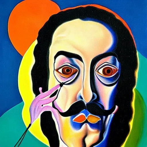 Prompt: self portait of Salvador Dali, in the style of Salvador Dali
