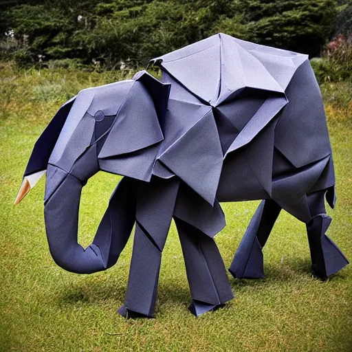 Prompt: elephant origami