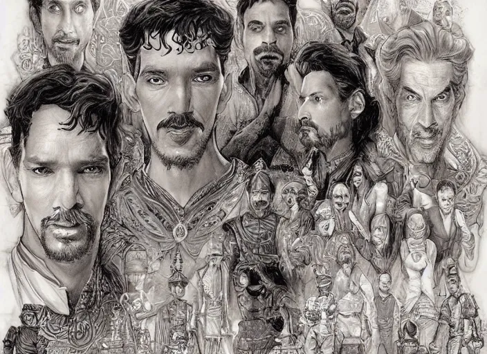 Image similar to a highly detailed india portrait of stephen strange, james gurney, james jean