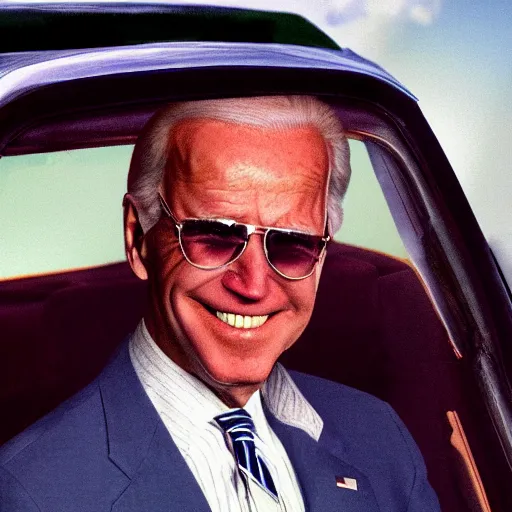 Image similar to Joe Biden driving a Ford Pinto, 8k, high definition, highly detailed, photo realistic