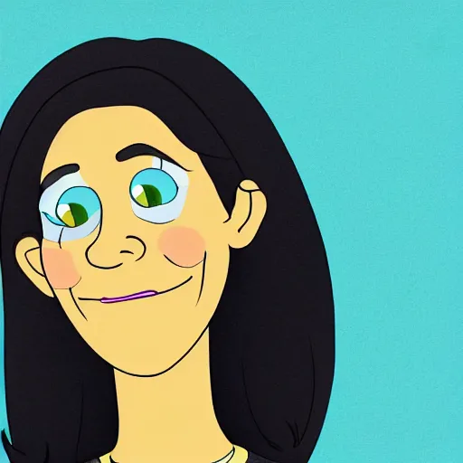 Image similar to bojack horseman style portrait of monica geller