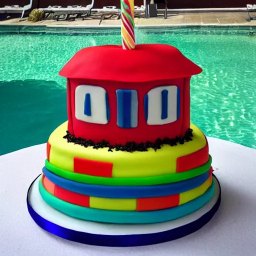 Image similar to photo of a birthday cake the size of a house