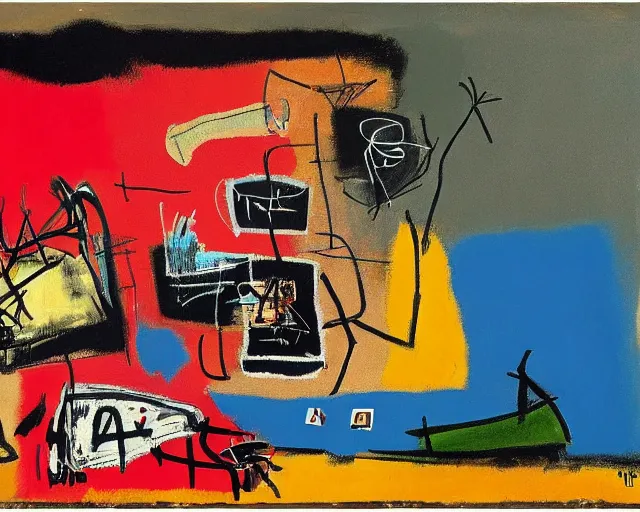 Image similar to painting of an ipad by graham sutherland, basquiat!!, neo - expressionism, muted colors!