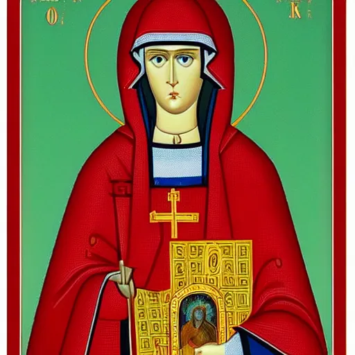 Image similar to Saint Olga of Kiev icon by Hayao Miyazaki