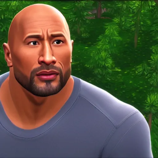 Dwayne Johnson as a Sim in the Sims 4