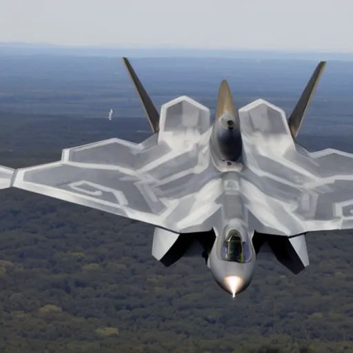Image similar to f-22 raptor, battle-scared