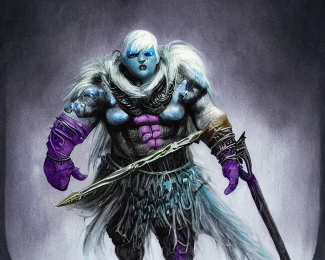 Image similar to paul walter hauser as a drow berserker, fantasy art, d & d, extremely detailed, high quality, award - winning,