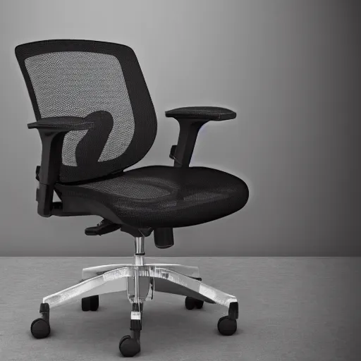 Prompt: an ergonomic office chair that looks like a human some and ribcage