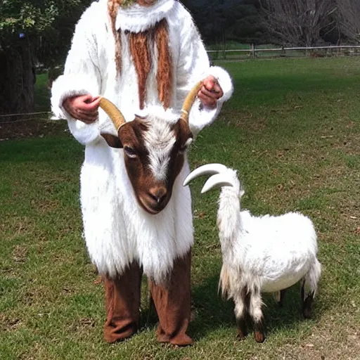 Image similar to a person in a goat costume, craigslist photo