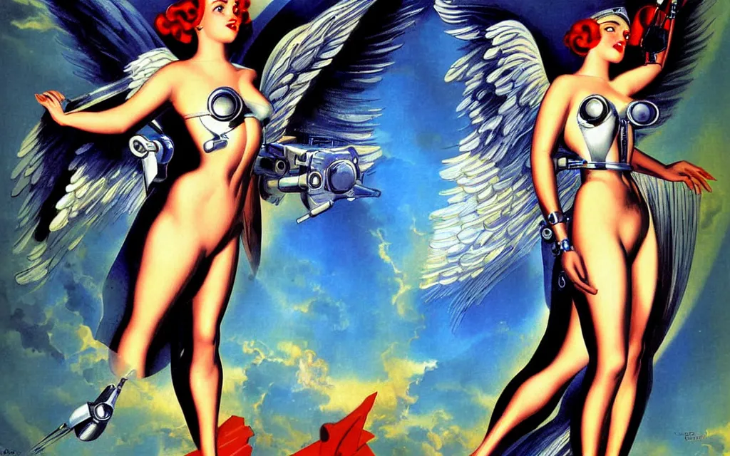 Image similar to futurist cybernetic angel, future perfect, award winning digital art by enoch bolles