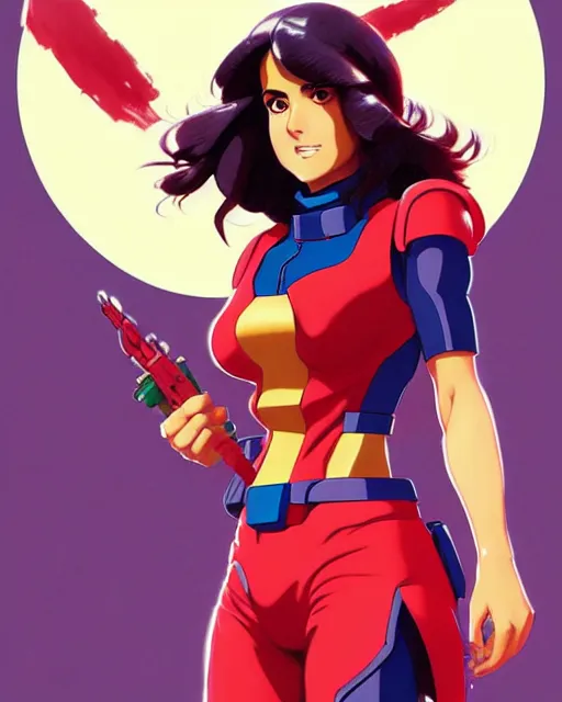 Image similar to salma hayek as a gundam, portrait shinkai makoto studio ghibli studio key hideaki anno sakimichan stanley artgerm lau rossdraws james jean marc simonetti elegant highly detailed digital painting artstation pixiv