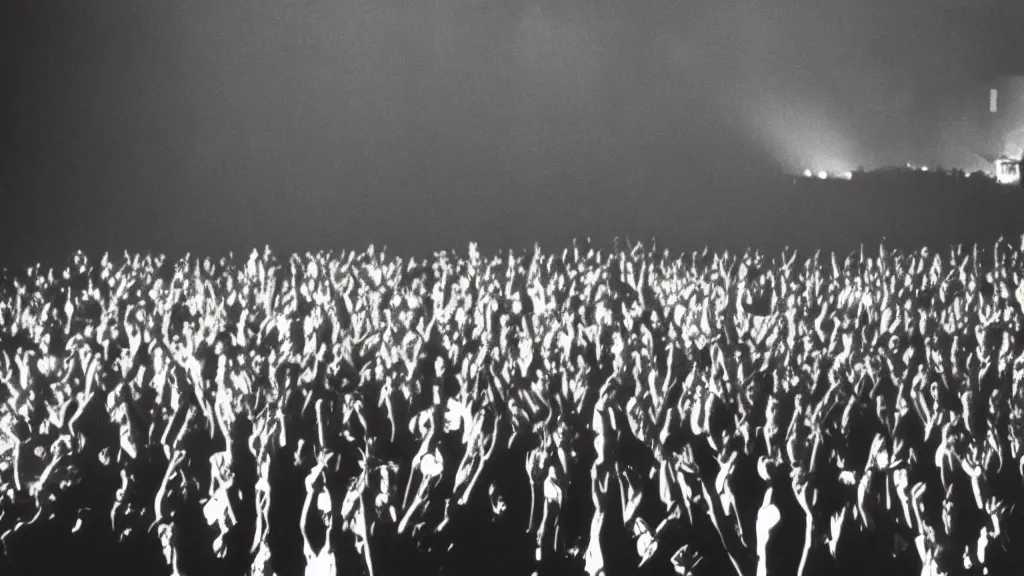 Prompt: movie still of a crowd waving, cinematic composition, cinematic light, by david lynch
