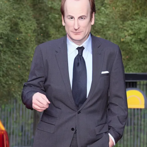 Image similar to Bob Odenkirk head wearing McDonlads uniform