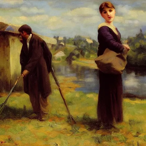 Prompt: a nicer world by emile friant