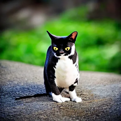 Image similar to a feline penguin - cat - hybrid, animal photography