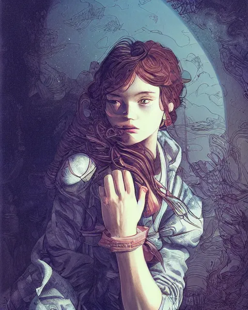 Prompt: a girl posing for a painter, art poster, ambient lighting, detailed, by ayami kojima, makoto shinkai, kilian eng