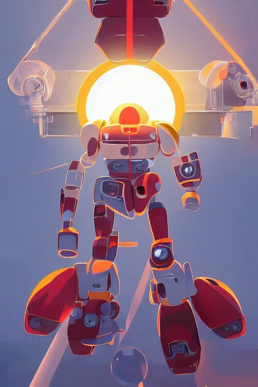 Image similar to metabots medabots medarotto medarot robot minimalist comics, behance hd by jesper ejsing, by rhads, makoto shinkai and lois van baarle, ilya kuvshinov, rossdraws global illumination ray tracing hdr radiating a glowing aura