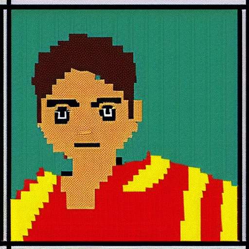 Image similar to sri lankan school kid, pixel art