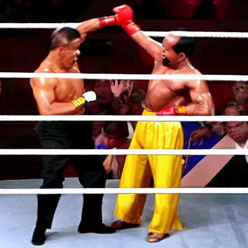 Image similar to King of Thailand fights Hulk Hogan in WWE
