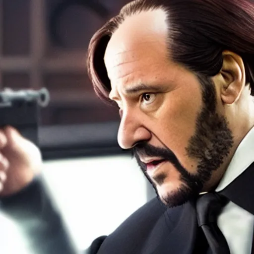 Image similar to A movie still of Danny Devito as John Wick