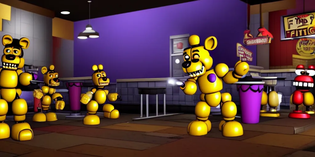 Anime Fnaf Night 5 concept art (Directed/created by SpaceBear87 on