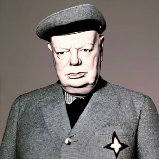 Image similar to starfleet uniform, portrait of winston churchill in starfleet uniform