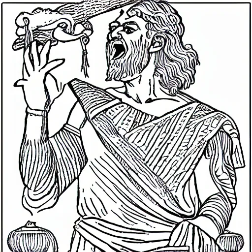 Image similar to ancient greek man screaming coloring pages