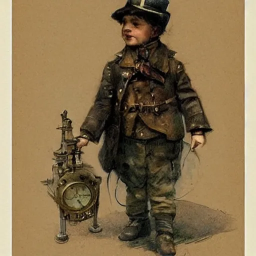 Image similar to (((((portrait of boy dressed as steampunk explorer . muted colors.))))) by Jean-Baptiste Monge !!!!!!!!!!!!!!!!!!!!!!!!!!!