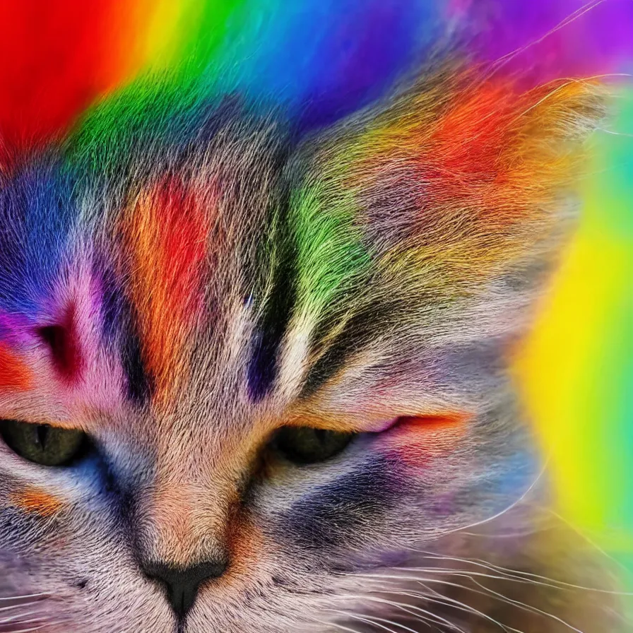 Image similar to a Rainbow cat, ultra realistic, 8K