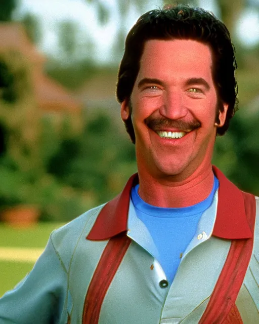 Prompt: Film still close-up shot of Val Kilmer as happy gilmore from the movie happy gilmore. Photographic, photography