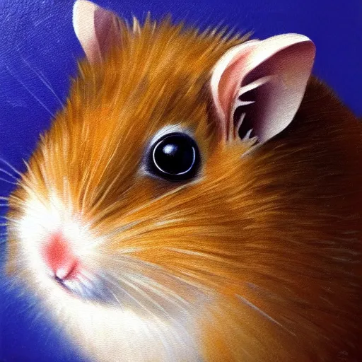 Image similar to oil painting of a king hamster