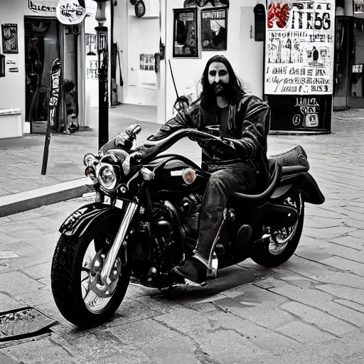 Image similar to jesus on a harley, street photographer, leica s