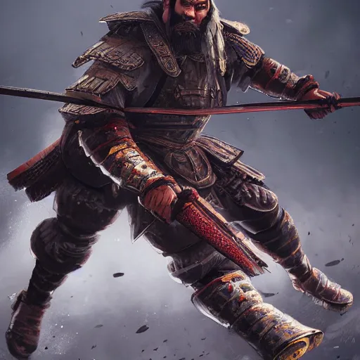 Prompt: a shogun, ultra realistic, hyper detailed, cinematic, action pose, digital art,