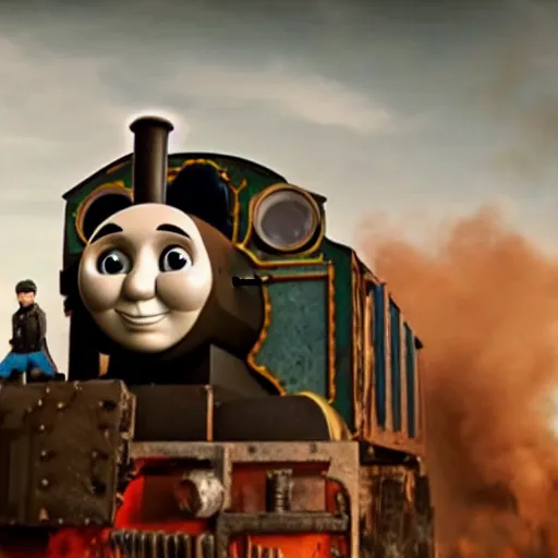 Image similar to still frame of Thomas the Tank Engine in MAD MAX: FURY ROAD (2015)