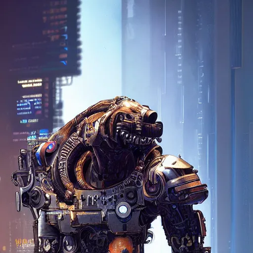 Image similar to cybernetically enhanced cyborg hyena, realistic cyberpunk 2 0 7 7 concept art
