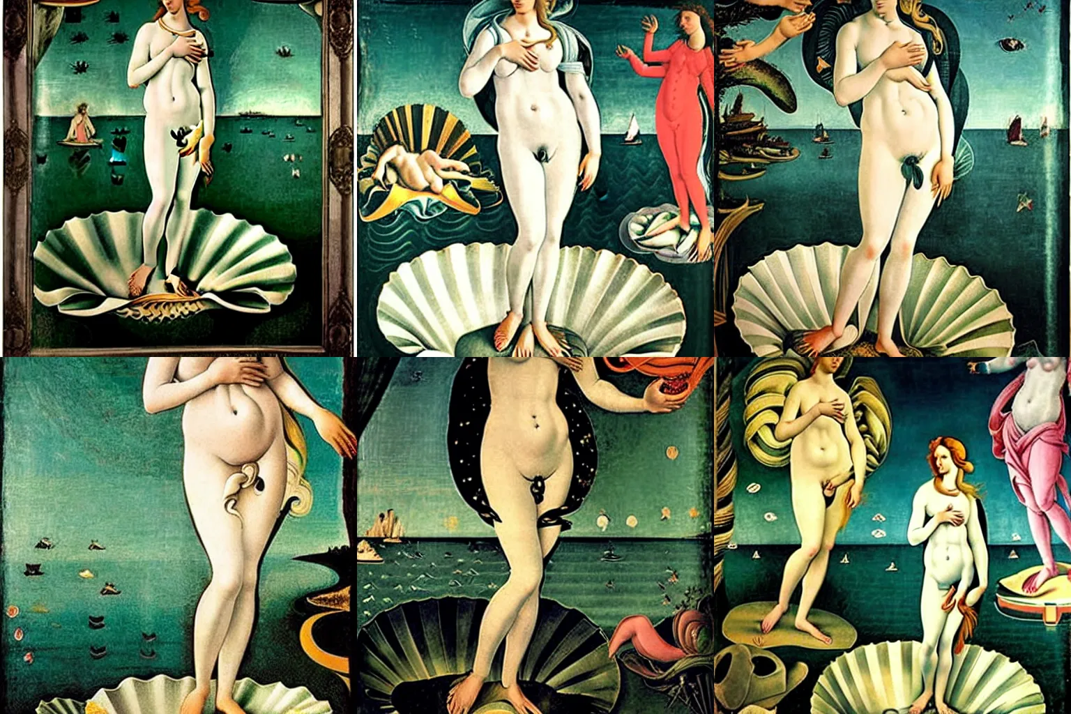 Prompt: angela merkel as birth of venus by sandro botticelli