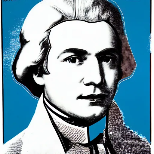 Prompt: robespierre pop art by andy warhol, elegant, clear, stylish, 1 8 th century and 1 9 6 0 s combined