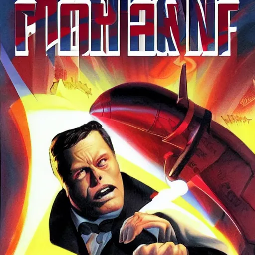 Prompt: comic book cover for'the terror of elon musk ', art by alex ross