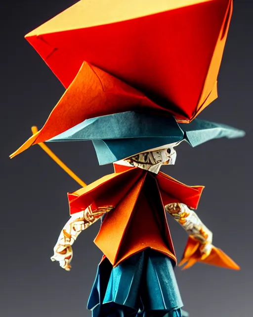 Prompt: an origami pirate by akira yoshizawa, realistic, very detailed, complex, intricate, studio lighting, bokeh, sigma 5 0 mm f 1. 4