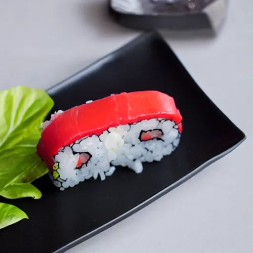 Prompt: new product from impossible - vegan toro sushi