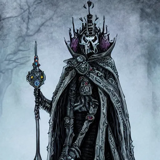 Image similar to lich king by tim burton