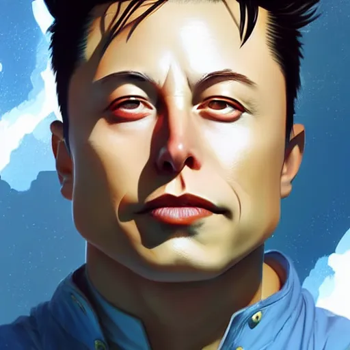 Image similar to anime portrait of elon musk as a yedi by Stanley Artgerm Lau, WLOP, Rossdraws, James Jean, Andrei Riabovitchev, Marc Simonetti, and Sakimichan, trending on artstation