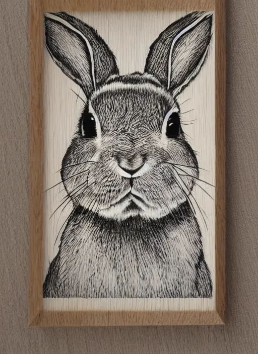 Image similar to rabbit woodcut print by Julie de Graag