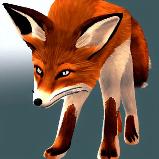 Image similar to a fox in a ps 1 game